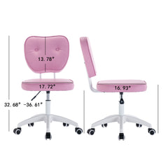 Office Desk Chair Bling Desk with Wheels 360° - Purple Pink