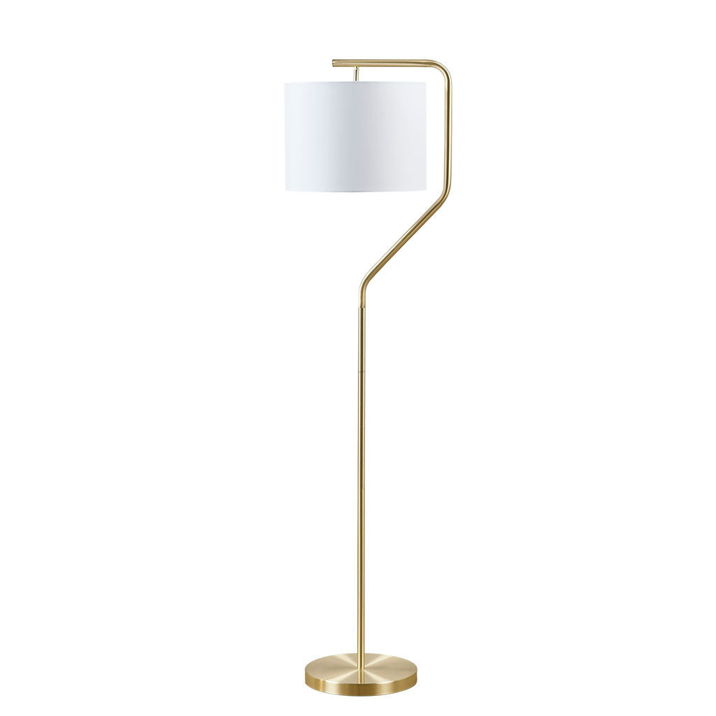 Angular Arched Metal Floor Lamp - Gold