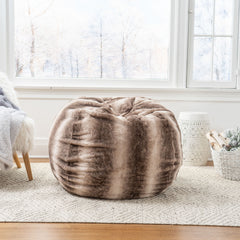 Modern Glam Faux Fur 3 Foot Bean Bag - Oak Brown