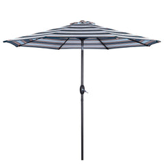 Black And White Umbrella Outdoor Patio Adjustable 9 Ft Patio Umbrella With Tilt Beach Garden