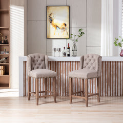 MAICOSY 26-inch Counter Height Bar Stools Set of 2, Tufted Upholstered Barstool