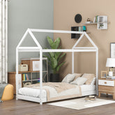 Twin Size Wooden House Bed - White