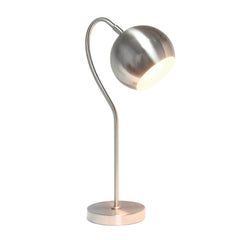 Modern Half Moon Table Lamp - Brushed Nickel Finish