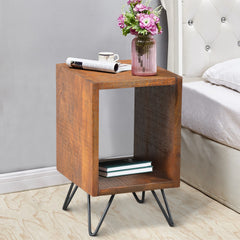 MAICOSY 22" Cube Shape Nightstand with Angular Legs Elegant Design Nightstands