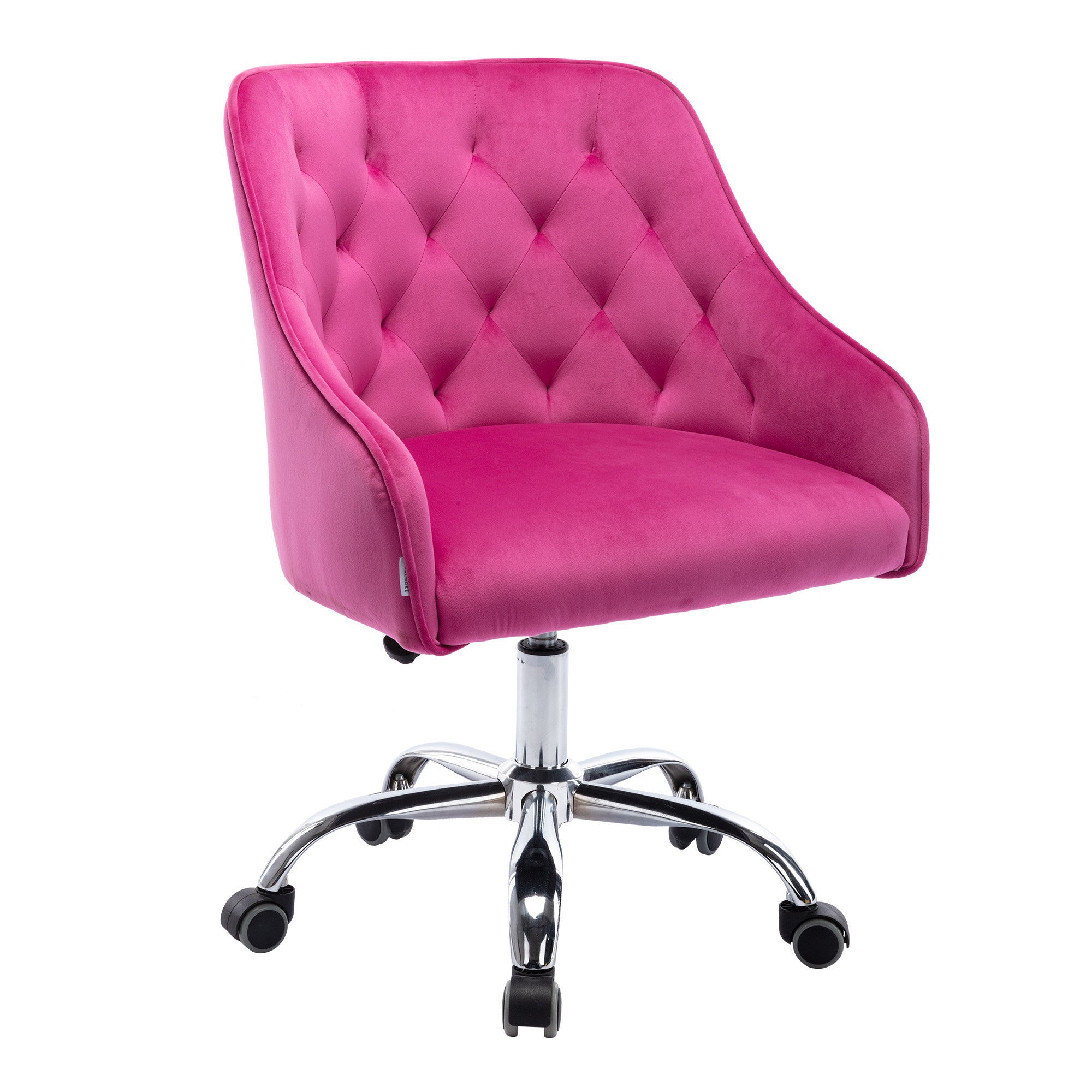 Velvet Swivel Shell Chair & Silver feet base - Pink Red Fuscia