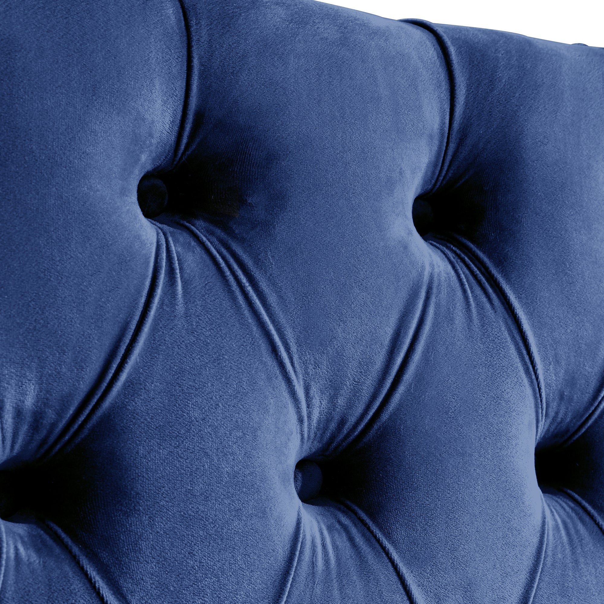 Queen Size Contemporary Velvet Bed with Storage Locker - Blue