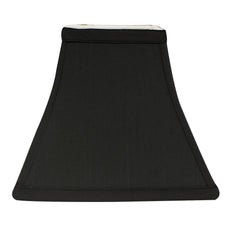 Slant Square Bell Hardback Lampshade with Washer Fitter - Black (with white lining)