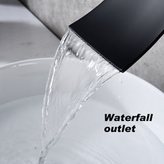Wall Mount Widespread Bathroom Faucet - Black