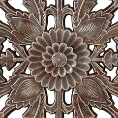 Botanical Panel Distressed Carved Wood 2-piece Wall Decor Set - Bronze
