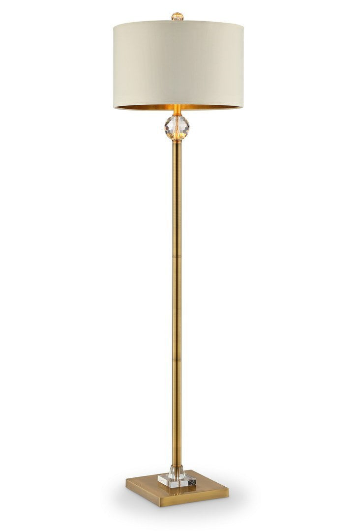 63.25-Inch Perspicio Solid Crystal Orb Gold Column Floor Lamp