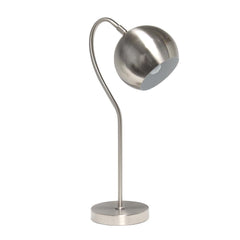 Modern Half Moon Table Lamp - Brushed Nickel Finish