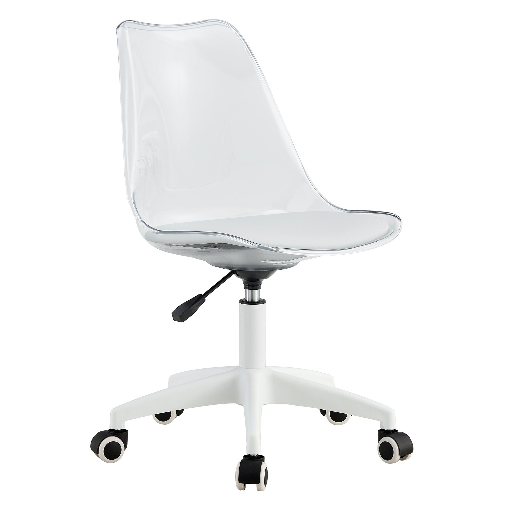 Modern Adjustable 360 °Swivel Chair with Wheels - Transparent Color