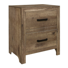 Bedroom Wooden Nightstand Weathered Pine Finish