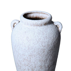 Country Charm Artisan Ceramic Grey Stone Vase 7"D x 10.5"H