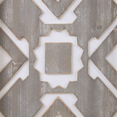 Mandal Two-tone Geometric 3-piece Wood Wall Decor Set - Grey