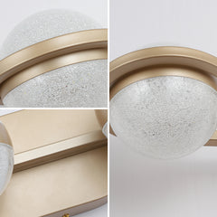 LED Bathroom Vanity Lights Fixtures, 4-Lights Brushed Brass Globe Glass Shade Over Mirror