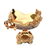 Chrome Plated Crystal Embellished Ceramic Fruit Platter