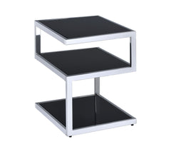 Stylish black glass side table