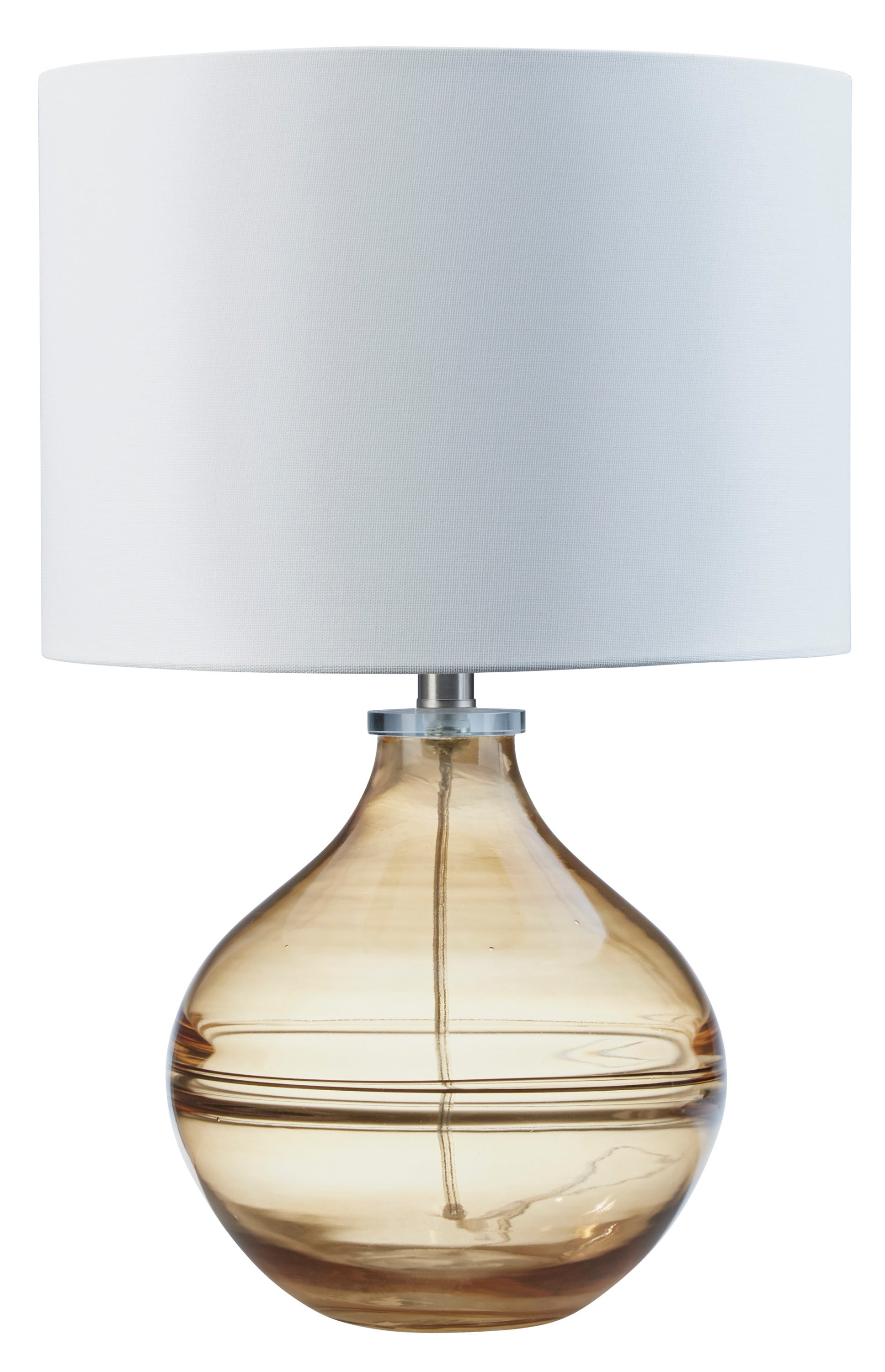 Amber White Glass Contemporary Table Lamp