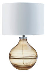 Amber White Glass Contemporary Table Lamp