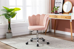 Velvet Swivel Shell Chair - Pink