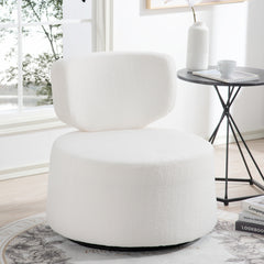 29.13" Wide Swivel Chair - White Plush