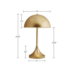 Dome-Shaped 2-Light Metal Table Lamp - Gold