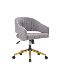 Modern Swivel High Quality Velvet Office Desk Chair - Grey