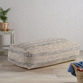 Boho Rectangular Bean Bag Ottoman - Light Brown, Natural and Grey