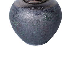 Artisanal Vintage Smoke Ceramic Vase 8.7"D x 8.7"H