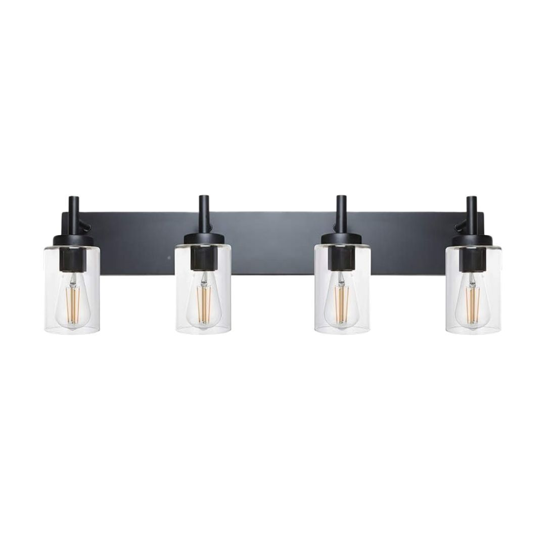 4 Lights Bathroom Vanity Light Fixture Black Sconces Wall Lighting Modern Industrial Indoor Wall Mounted Lamp