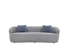 Mid Century Modern Curved Sofa, 3 Seat Cloud couch Boucle sofa Fabric Couch for Living Room, Bedroom, Office - Grey