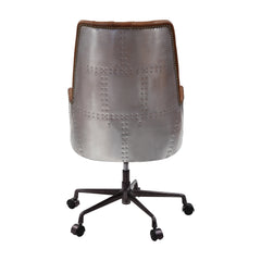Salvol Office Chair, Sahara Leather & Aluminum - Brown