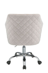 Modern Office Chair - Champagne Velvet & Chrome