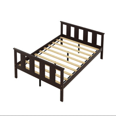 Wood Platform Full Size Bed Frame with Headboard and Footboard - Espresso