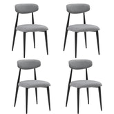 Modern Dining Chairs Curved Backrest Round (Set of 4) - Grey