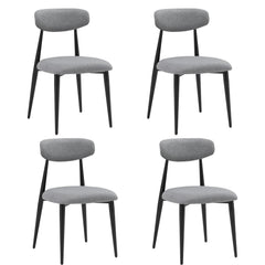 Modern Dining Chairs Curved Backrest Round (Set of 4) - Grey