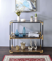 Console Table - Black/Gold & Smoky Glass