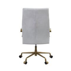 Vintage Office Chair Top Grain Leather - White