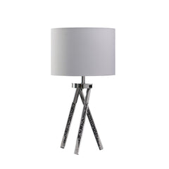 26.25" In Mid Century Led Acrylic Tapered Legs Silver Metal Table Lamp