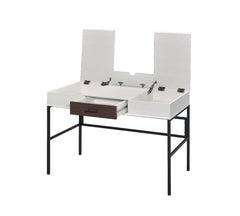Warm Wooden Built-in USB Port Writing Desk - Natural & Black Finish