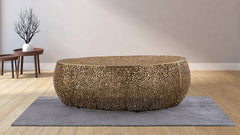 Contemporary Oval Coffee Table Gold
