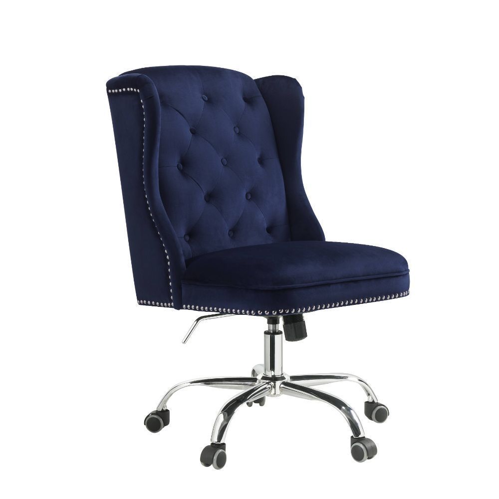 Elegant Office Chair - Midnight Blue Velvet
