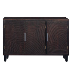 Cabinet Sideboard Wooden with Antique Pattern Doors - Antique Espresso
