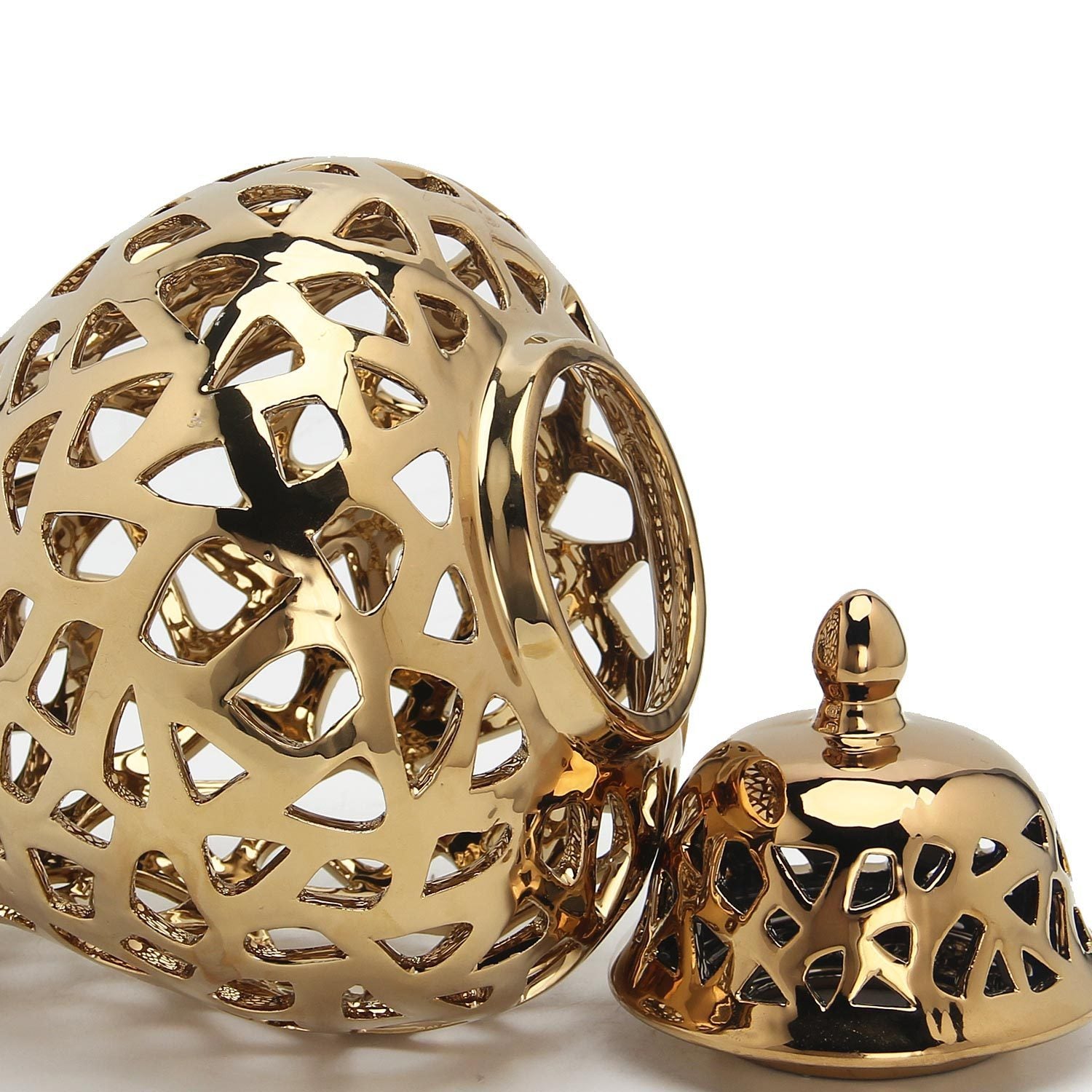 Gold Ceramic Ginger Jar