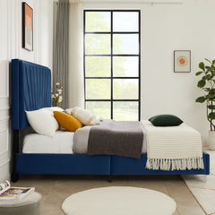 Full Bed Line Stripe Cushion Headboard - Blue Navy
