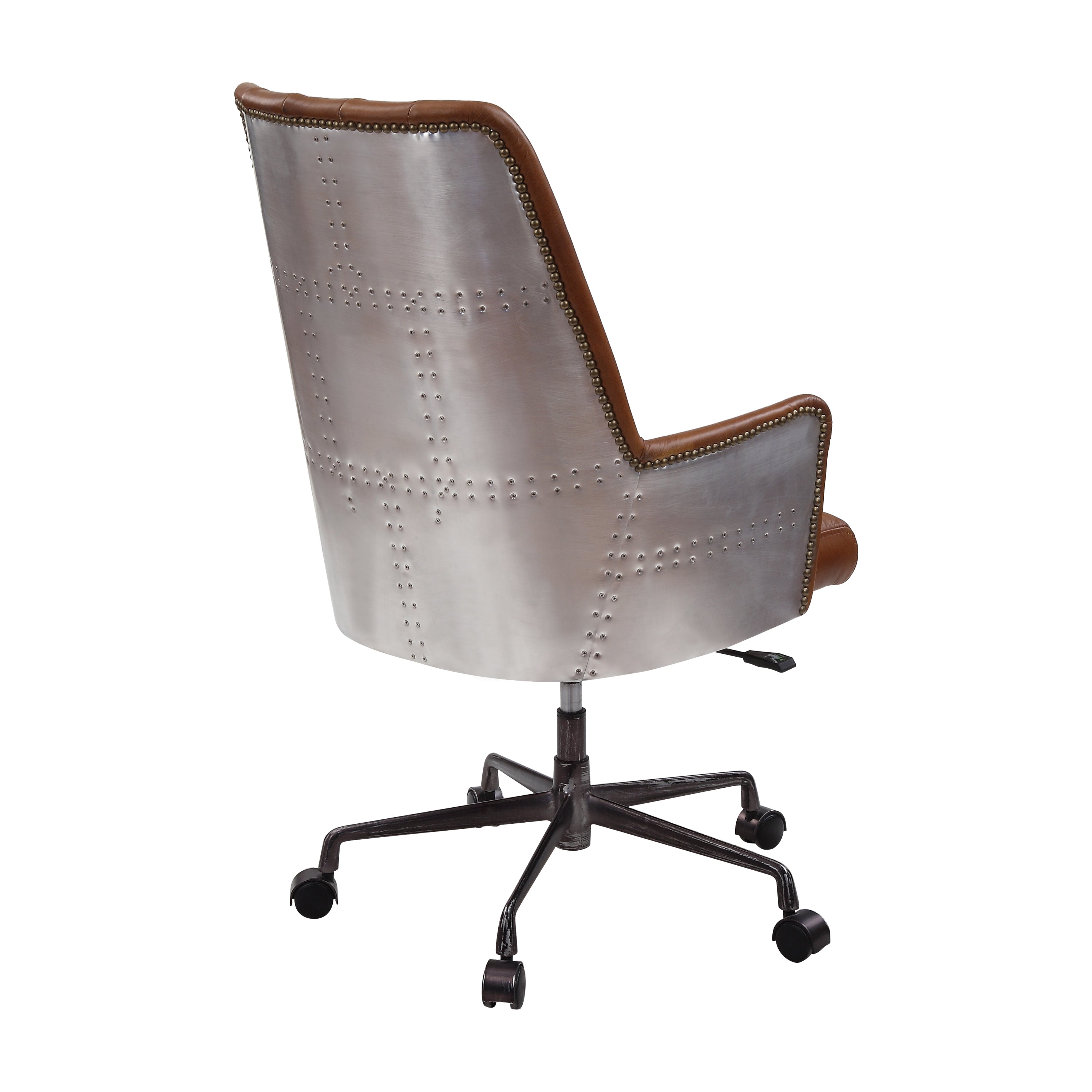 Salvol Office Chair, Sahara Leather & Aluminum - Brown