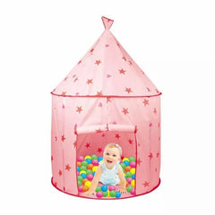Princess Castle Play Tent, Kids Foldable Games Tent House Toy for Indoor & Outdoor Use-Pink