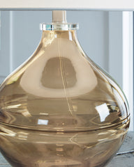 Amber White Glass Contemporary Table Lamp