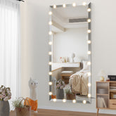Hollywood Full Length Mirror with Lights Oversized with 3 Color Modes Lighted Large Standing Floor Mirror - Silver, 72X32 Inch